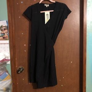 NWT Ethos Paris Lightweight Wrap Dress XS Maui Color Ebony